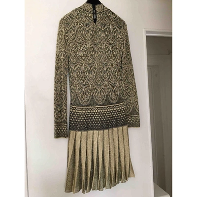 Pre-owned Roberto Cavalli Mid-length Dress In Gold
