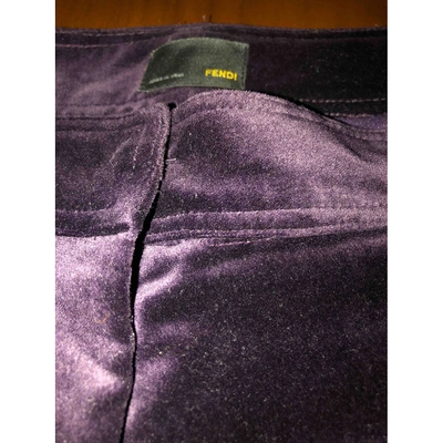 Pre-owned Fendi Velvet Trousers In Purple