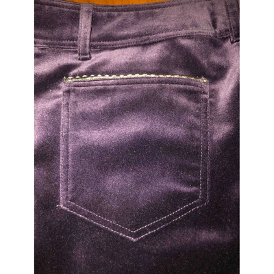 Pre-owned Fendi Velvet Trousers In Purple