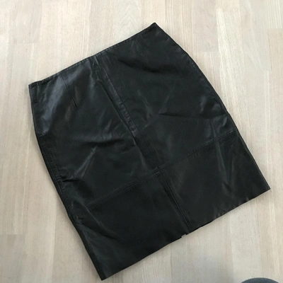 Pre-owned Utzon Leather Mini Skirt In Black