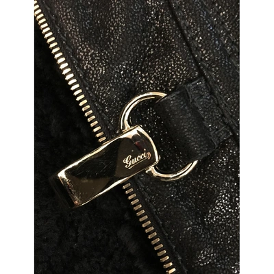 Pre-owned Gucci Black Shearling Coat