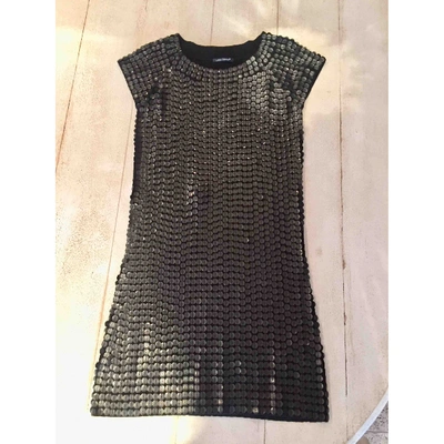 Pre-owned Luisa Cerano Glitter Mini Dress In Black