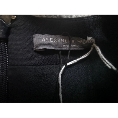 Pre-owned Alexander Mcqueen Wool Mini Dress In Navy