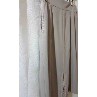 Pre-owned Chanel Wool Mid-length Skirt In Beige