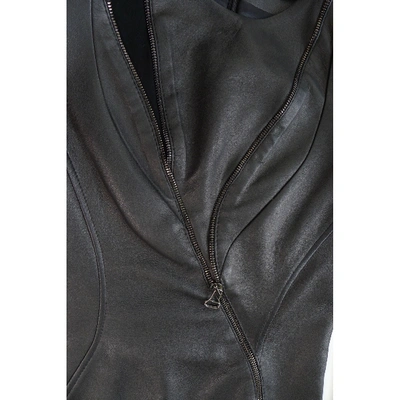 Pre-owned Altuzarra Leather Mid-length Dress In Black