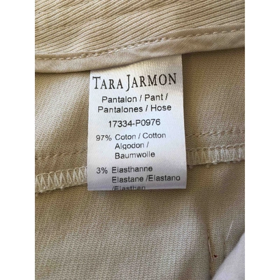 Pre-owned Tara Jarmon Large Trousers In Beige