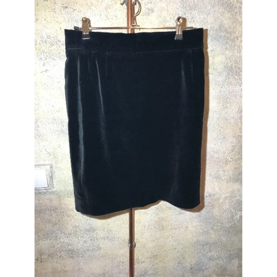Pre-owned Escada Velvet Mini Skirt In Black