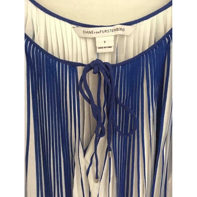 Pre-owned Diane Von Furstenberg Silk Blouse In Blue
