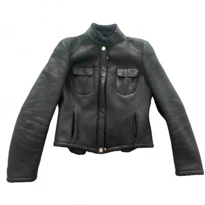 Pre-owned Bruno Magli Black Shearling Leather Jacket