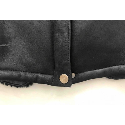 Pre-owned Bruno Magli Black Shearling Leather Jacket