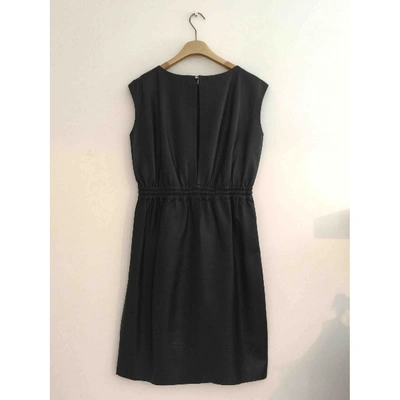 Pre-owned Gucci Leather Mid-length Dress In Black