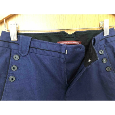 Pre-owned Comptoir Des Cotonniers Blue Cotton Trousers