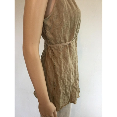 Pre-owned Luisa Cerano Camel Cotton  Top