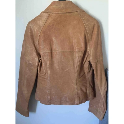 Pre-owned 7 For All Mankind Leather Biker Jacket In Other