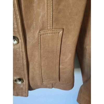 Pre-owned 7 For All Mankind Leather Biker Jacket In Other