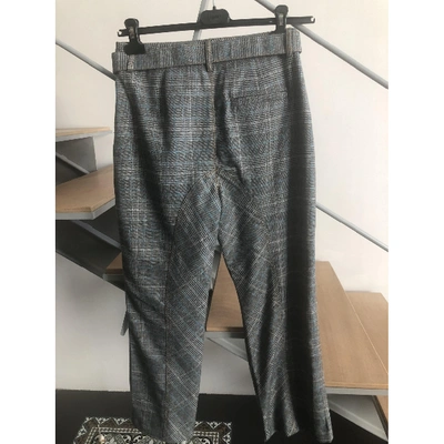 Pre-owned Self-portrait Straight Pants In Grey