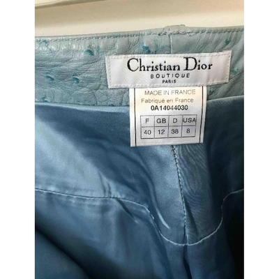 Pre-owned Dior Blue Exotic Leathers Trousers