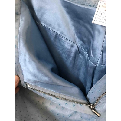 Pre-owned Dior Blue Exotic Leathers Trousers