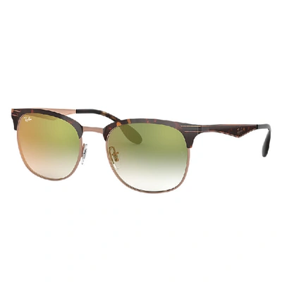 Shop Ray Ban Rb3538 Sunglasses Tortoise Frame Green Lenses 53-19