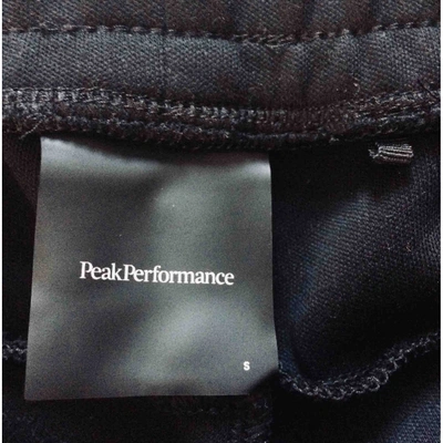 Pre-owned Peak Performance Black Cotton Trousers