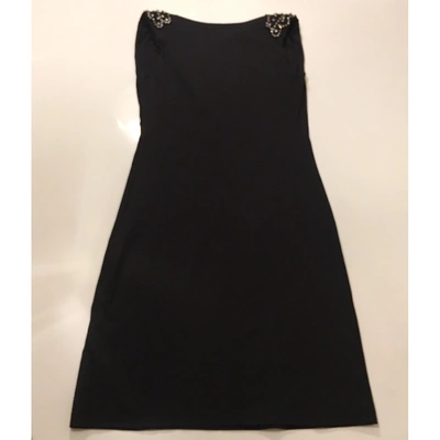 Pre-owned Bcbg Max Azria Silk Mid-length Dress In Black