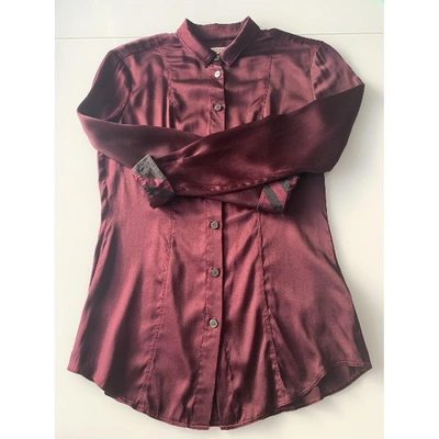 Pre-owned Burberry Silk Shirt In Burgundy