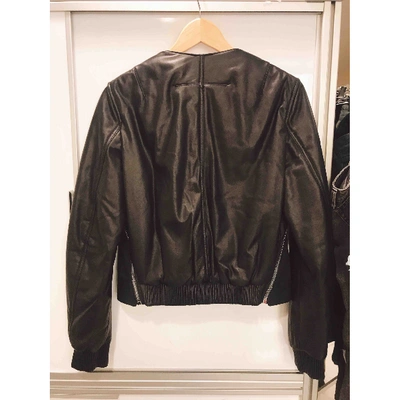 Pre-owned Givenchy Leather Biker Jacket In Black