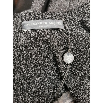 Pre-owned Alexander Mcqueen Wool Maxi Dress In Grey