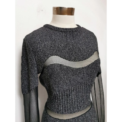 Pre-owned Alexander Mcqueen Wool Maxi Dress In Grey