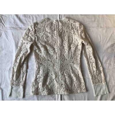 Pre-owned Lanvin Lace Blouse In Ecru