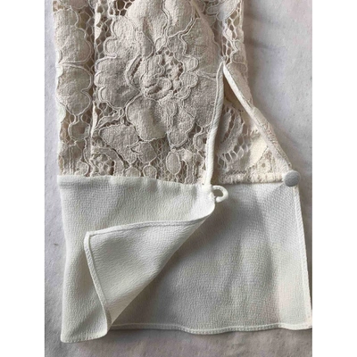 Pre-owned Lanvin Lace Blouse In Ecru