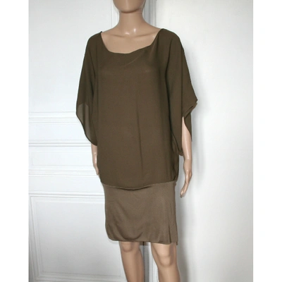 Pre-owned Paul & Joe Silk Mini Dress In Brown
