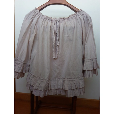 Pre-owned By Malene Birger Beige Cotton Top