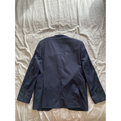 Pre-owned Dkny Wool Suit Jacket In Navy