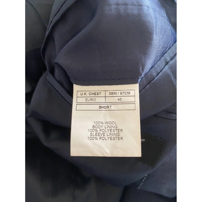 Pre-owned Dkny Wool Suit Jacket In Navy