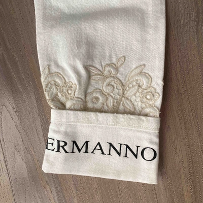 Pre-owned Ermanno Scervino Straight Jeans In White