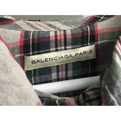 Pre-owned Balenciaga Linen Mid-length Dress In Multicolour