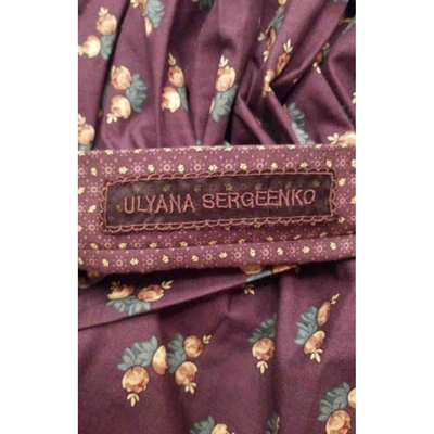 Pre-owned Ulyana Sergeenko Burgundy Cotton Dress