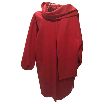 Pre-owned Msgm Wool Coat In Red