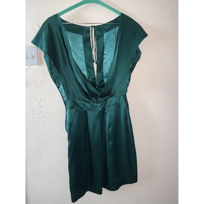 Pre-owned Zac Posen Silk Mini Dress In Green