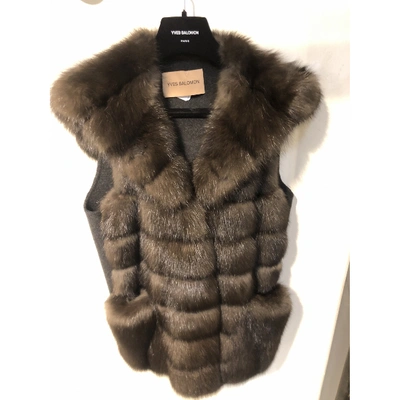 Pre-owned Yves Salomon Brown Fur Coat