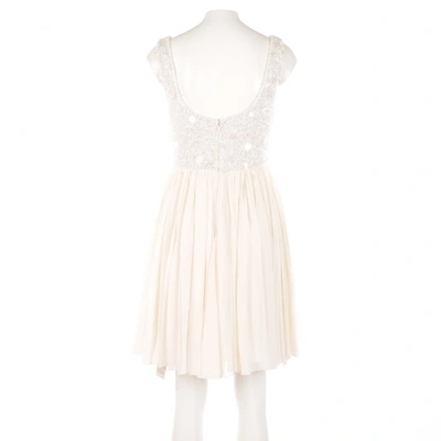 Pre-owned Marchesa White Silk Dress