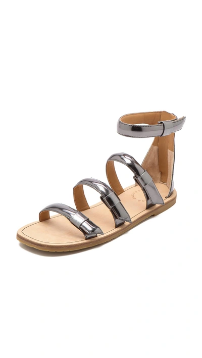 Shop Marc By Marc Jacobs Seditionary Flat Sandals In Gunmetal