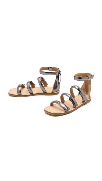 Shop Marc By Marc Jacobs Seditionary Flat Sandals In Gunmetal