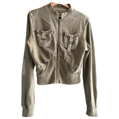 Pre-owned Essentiel Antwerp Khaki Cotton Leather Jacket