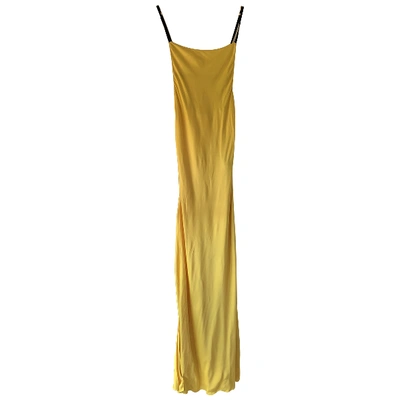 Pre-owned Heron Preston Yellow Silk Dress