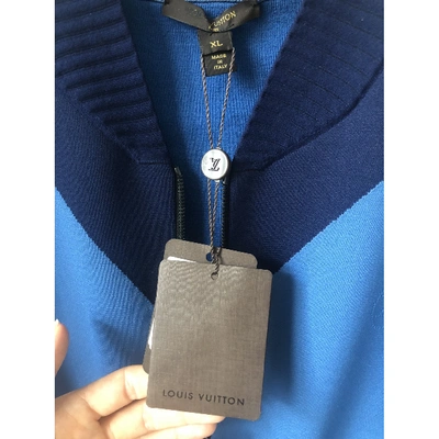 Pre-owned Louis Vuitton Wool Mini Dress In Blue