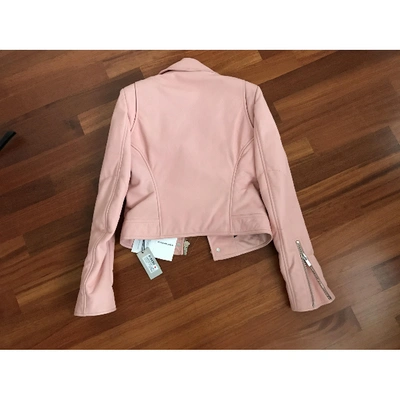 Pre-owned Balenciaga Leather Biker Jacket In Pink
