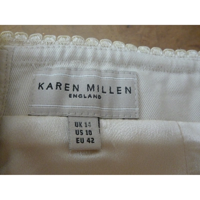 Pre-owned Karen Millen Ecru Cotton  Top