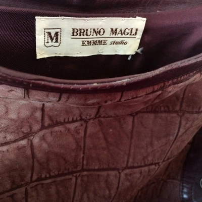 Pre-owned Bruno Magli Leather Mid-length Dress In Brown